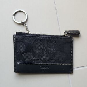 Coach Black Signature Keychain Pouch Vintage. Very good used condition.